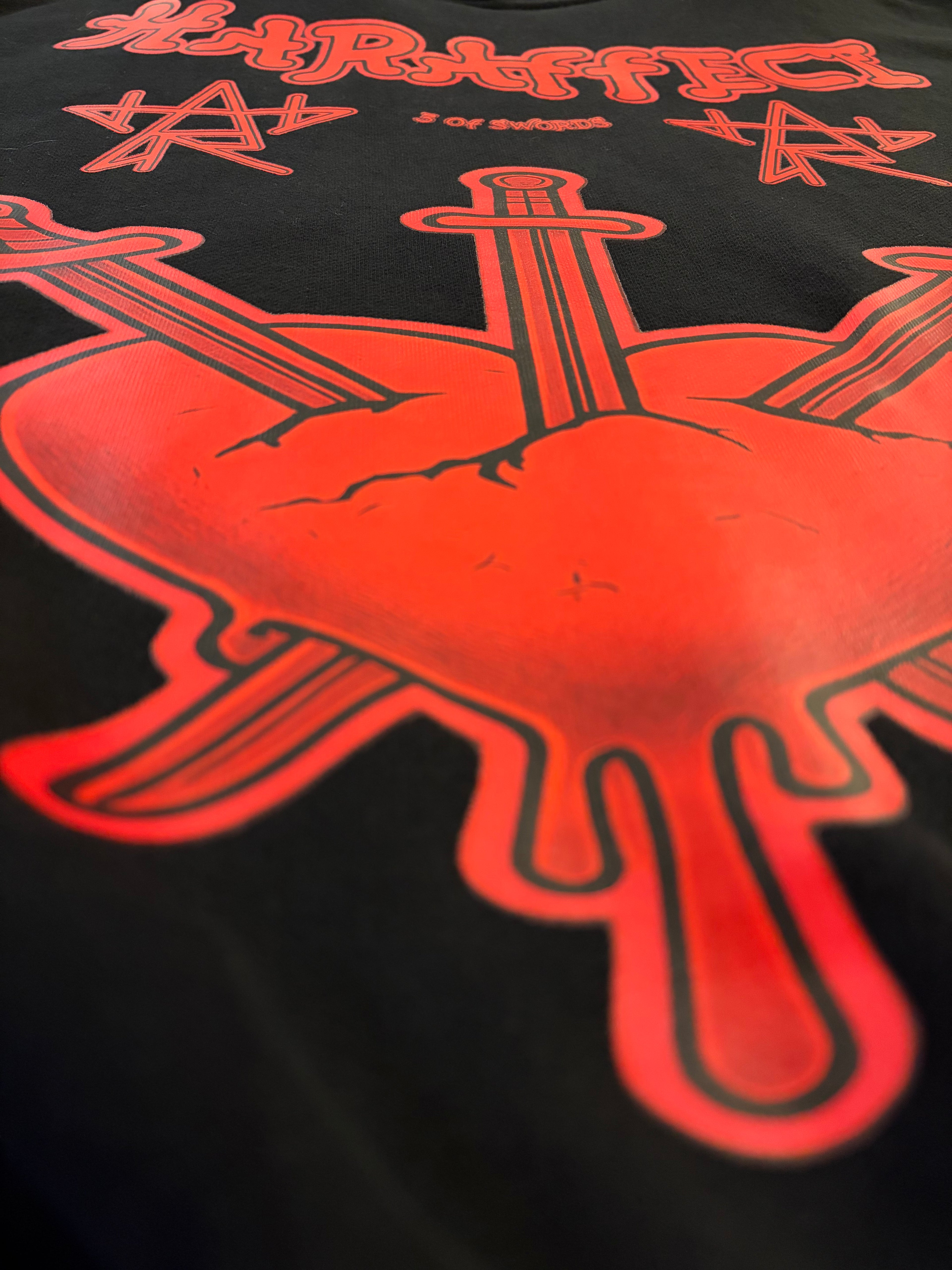 "3 OF SWORDS" Heavyweight Hoodie